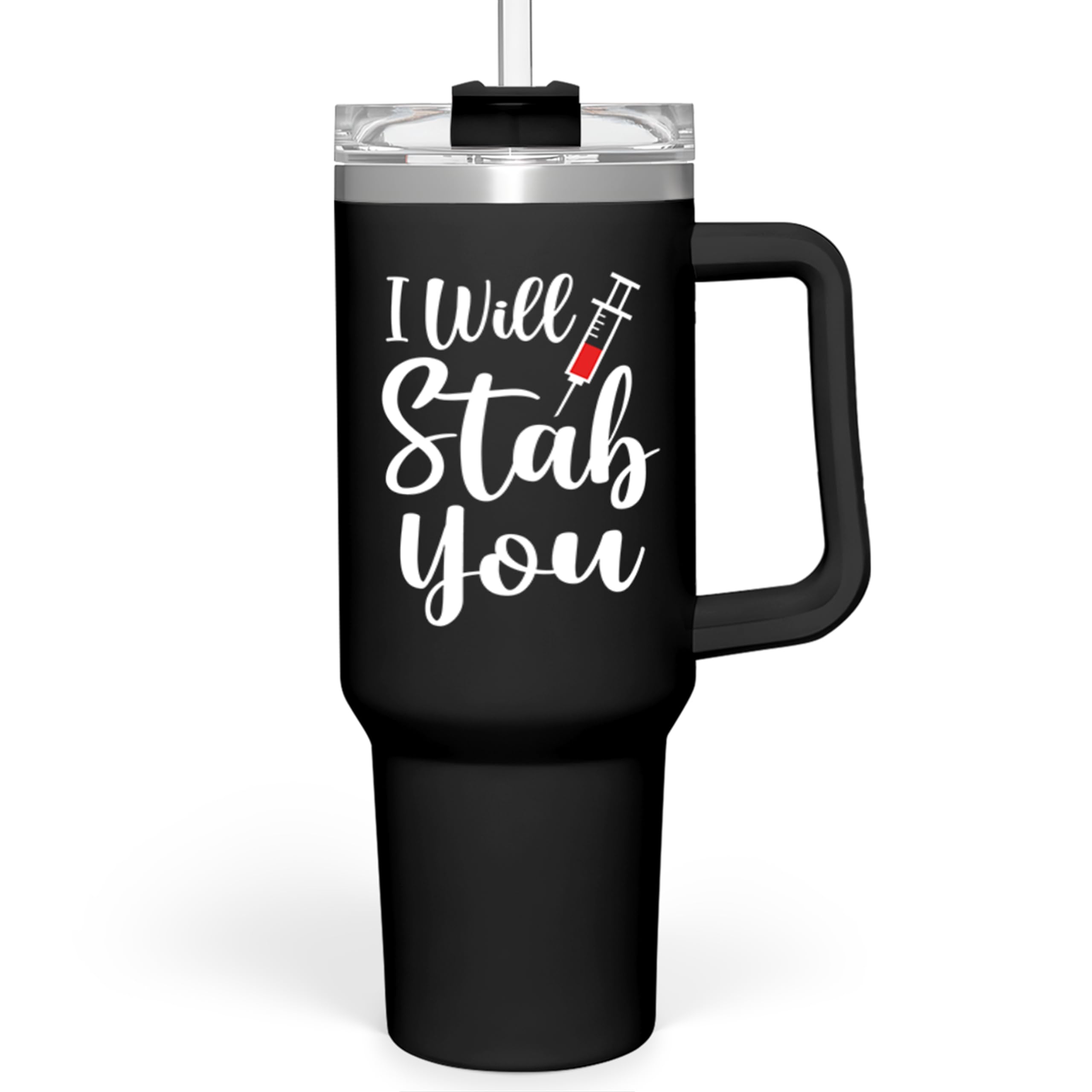 Sandyjest Nurse Gifts I Will Stab You Insulated Tumbler for RN Nurses
| Sandyjest Handle 40oz Stainless Steel Insulated