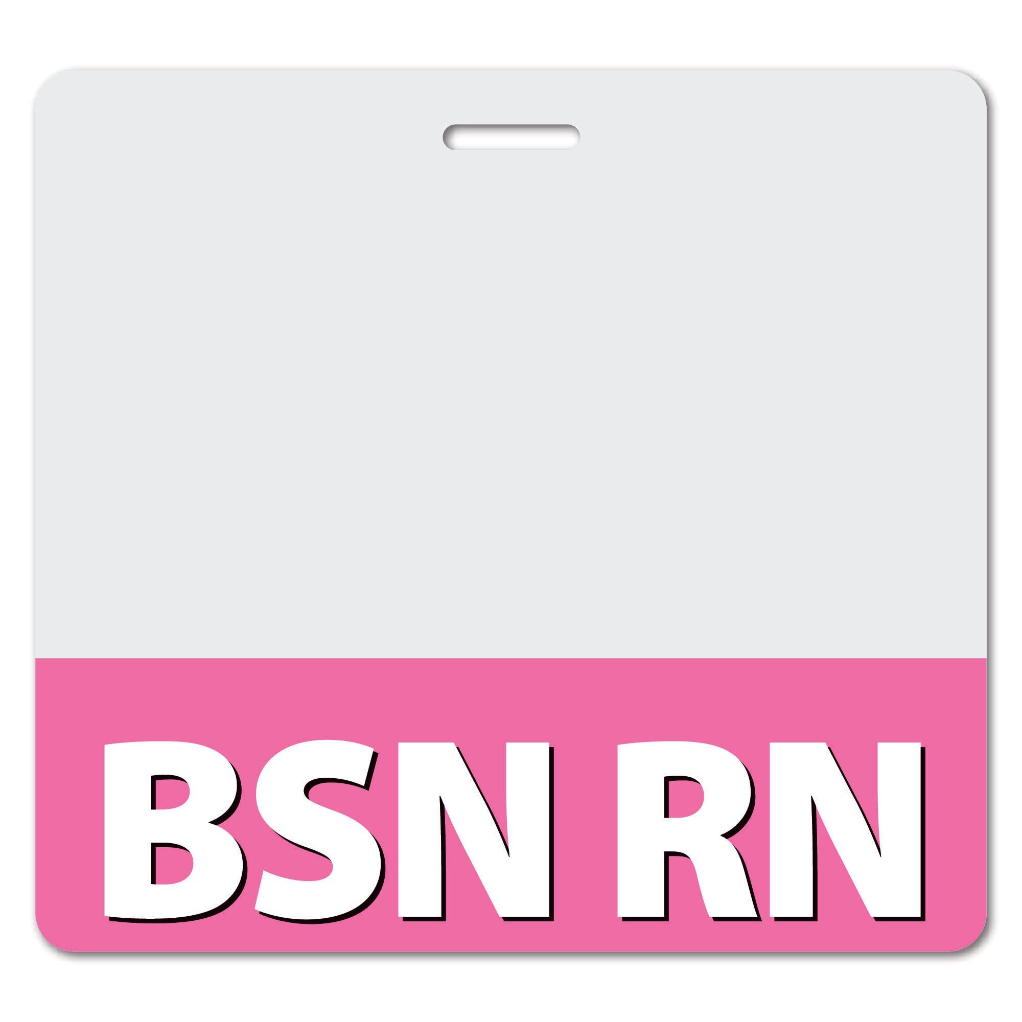BadgeZoo BSN RN Heavy Duty Horizontal Pink ID Tags - Spill & Tear Proof - Nurses - Work Environment - Quick Identificati