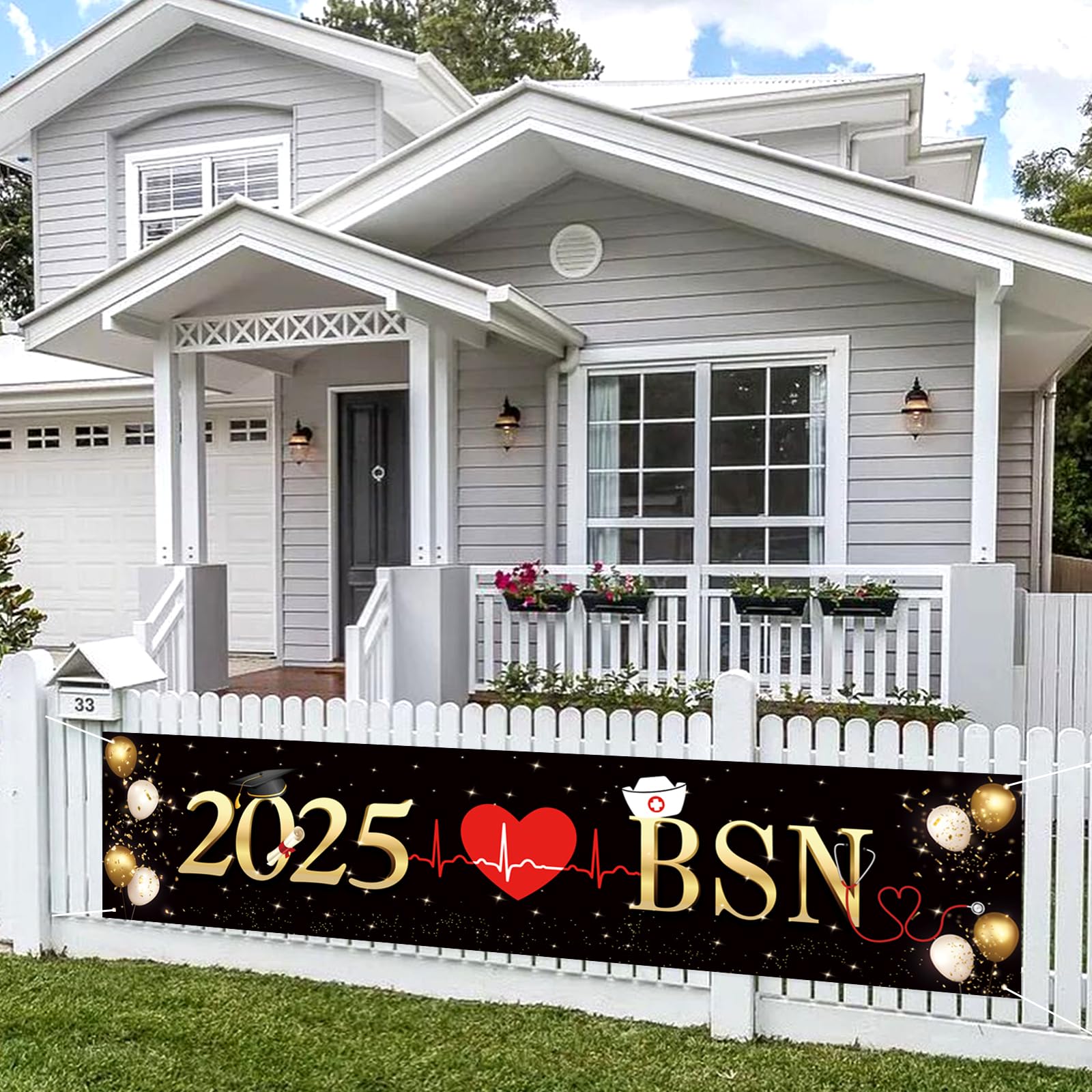 Kimini-Ki Large 2025 BSN Banner for Nurse Graduation Party Decorations - Indoor & Outdoor (Black and Gold)
| Kimini-Ki